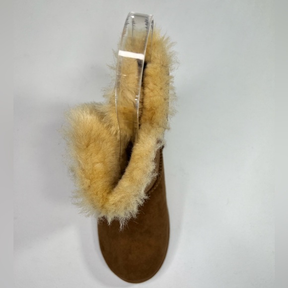 UGG Bailey Eva SINGLE Boot Leather Sheepskin Fur Suede Button Snow Right Foot 5 - Picture 10 of 13